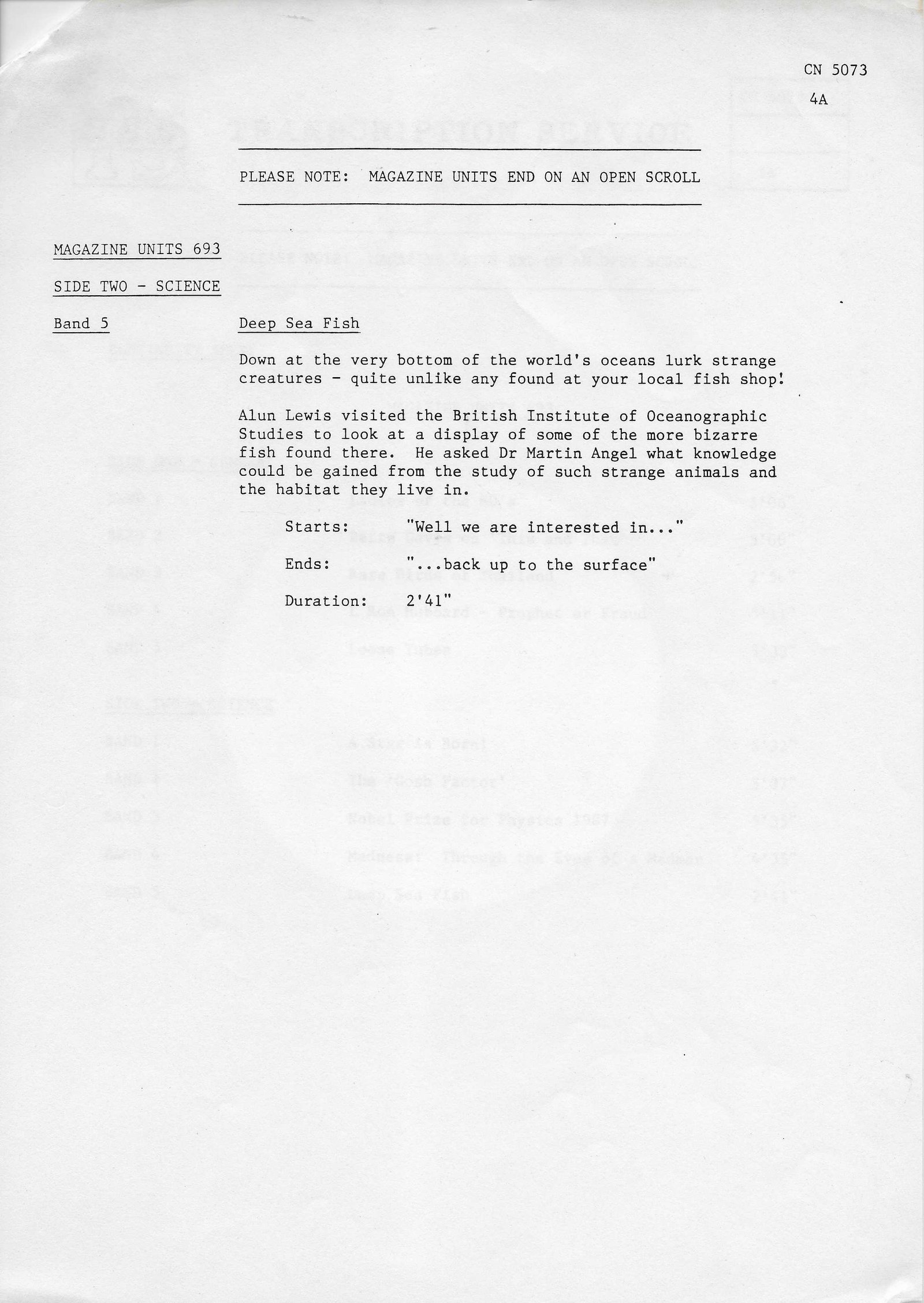 CN 5073 Magazine units - 693 Various Inserts from CN 5073